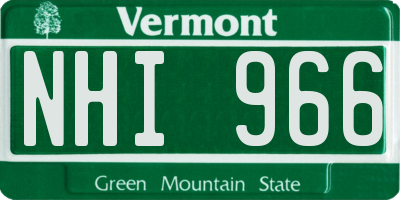 VT license plate NHI966