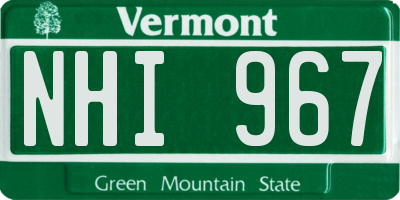 VT license plate NHI967