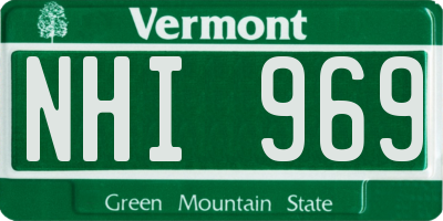 VT license plate NHI969