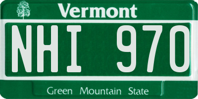 VT license plate NHI970