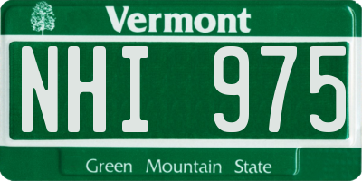 VT license plate NHI975