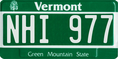 VT license plate NHI977