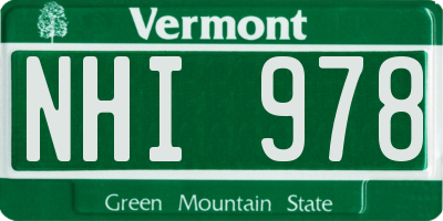 VT license plate NHI978