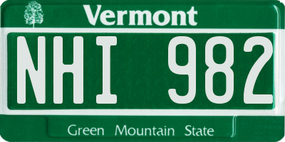 VT license plate NHI982