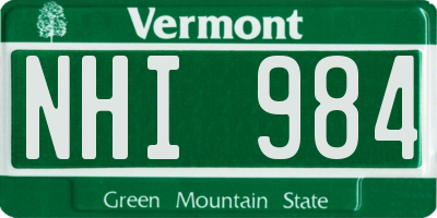 VT license plate NHI984
