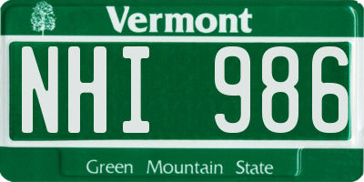 VT license plate NHI986