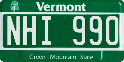 VT license plate NHI990