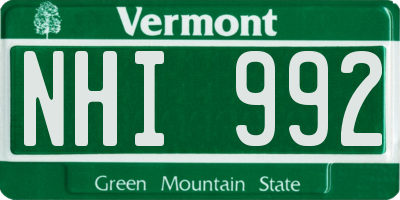 VT license plate NHI992