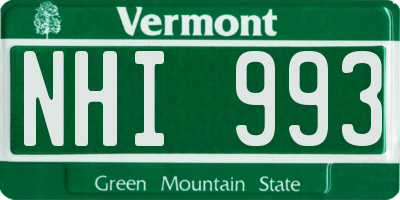 VT license plate NHI993