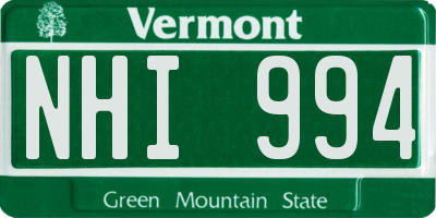 VT license plate NHI994