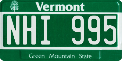 VT license plate NHI995