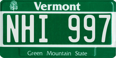 VT license plate NHI997