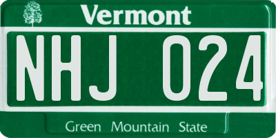 VT license plate NHJ024