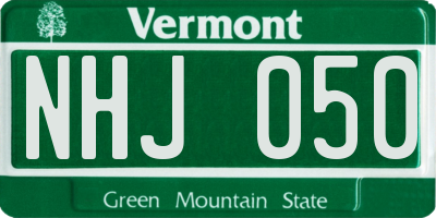 VT license plate NHJ050