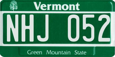 VT license plate NHJ052