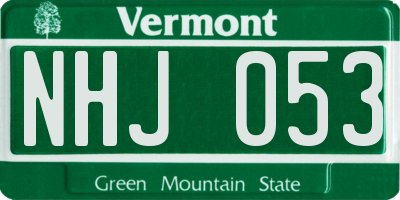 VT license plate NHJ053