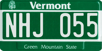 VT license plate NHJ055