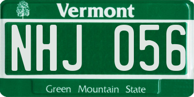 VT license plate NHJ056