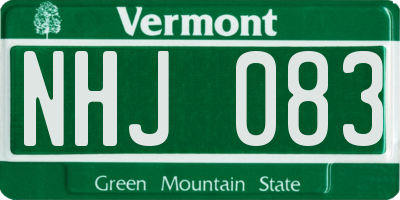VT license plate NHJ083
