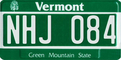 VT license plate NHJ084