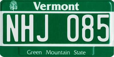 VT license plate NHJ085