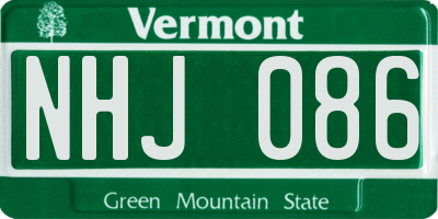 VT license plate NHJ086