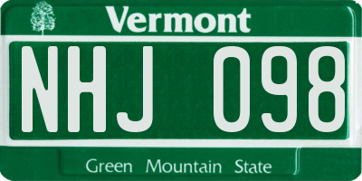 VT license plate NHJ098
