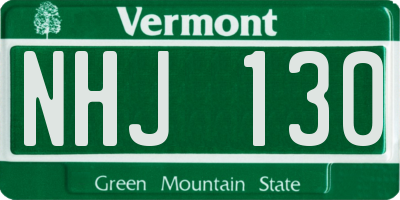 VT license plate NHJ130