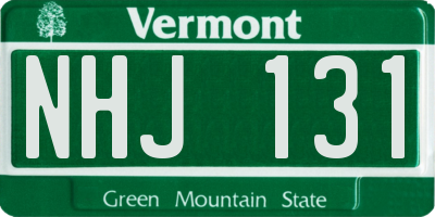 VT license plate NHJ131