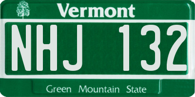 VT license plate NHJ132