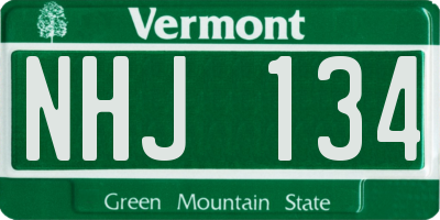 VT license plate NHJ134