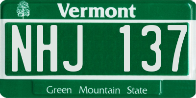 VT license plate NHJ137