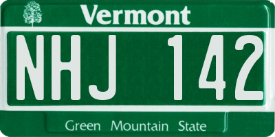 VT license plate NHJ142