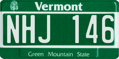VT license plate NHJ146