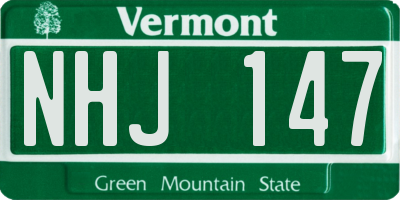 VT license plate NHJ147
