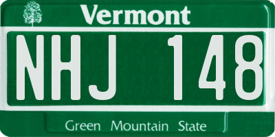 VT license plate NHJ148