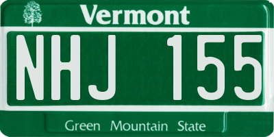 VT license plate NHJ155