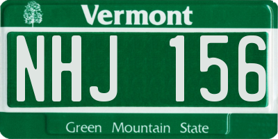 VT license plate NHJ156