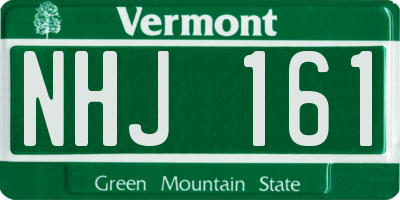 VT license plate NHJ161