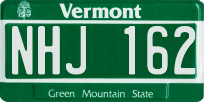 VT license plate NHJ162