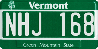 VT license plate NHJ168