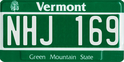 VT license plate NHJ169