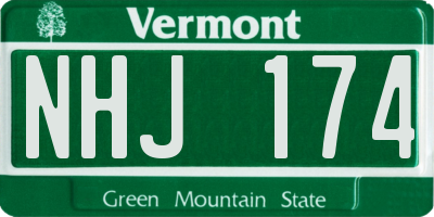 VT license plate NHJ174