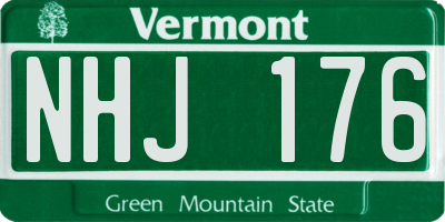 VT license plate NHJ176