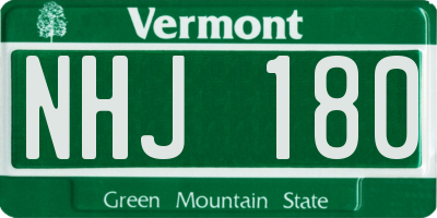 VT license plate NHJ180