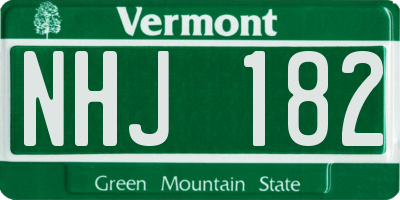 VT license plate NHJ182