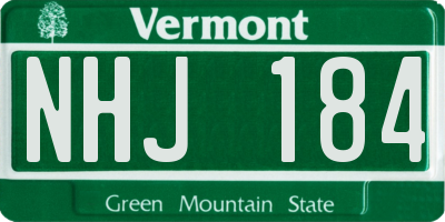 VT license plate NHJ184