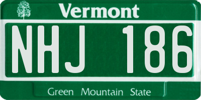 VT license plate NHJ186