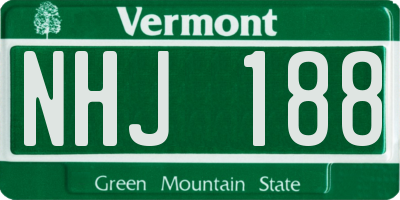 VT license plate NHJ188