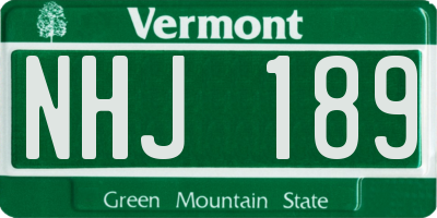 VT license plate NHJ189